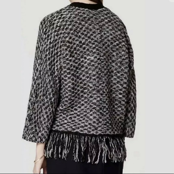 LOFT Open Front Cardigan fringe hem Wool Blend XS P - Picture 11 of 11